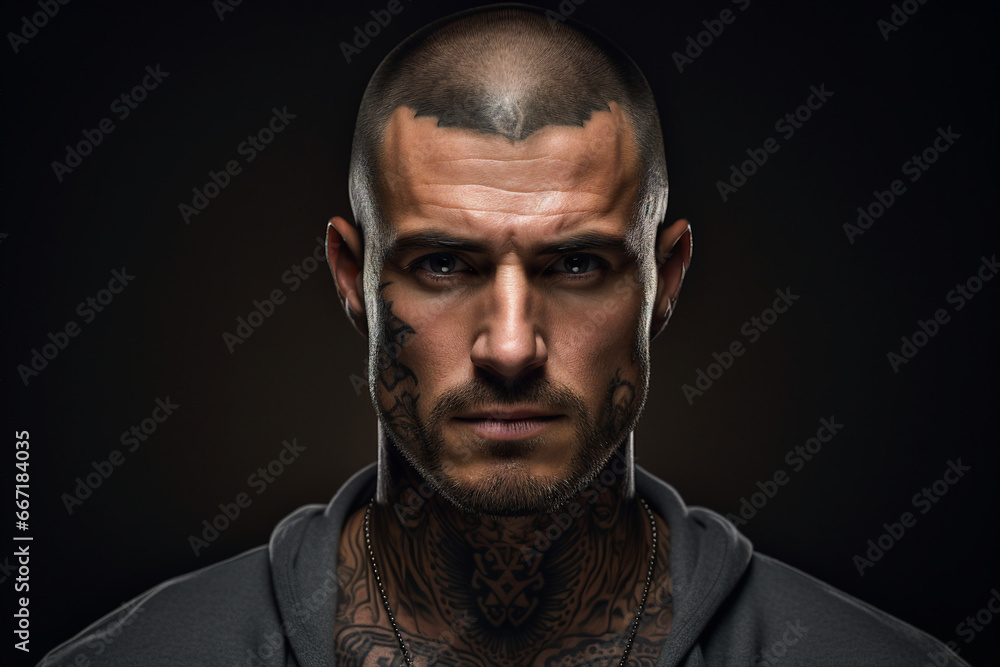 AI generated photo of muscular tattooed man AI generated photo of muscular tattooed man