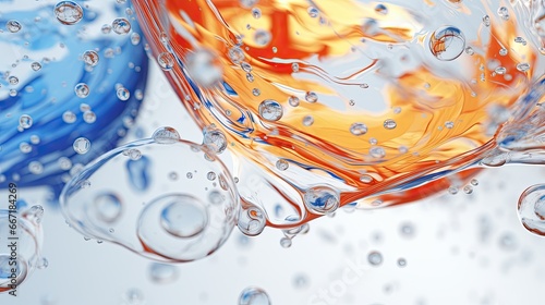 Liquid dynamic backdrop. Splash of liquid transparent shape. Abstract background.