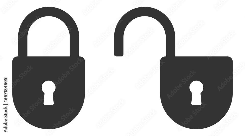 Lock icon vector. Unlock symbol flat design Lock icon vector. Unlock symbol flat design