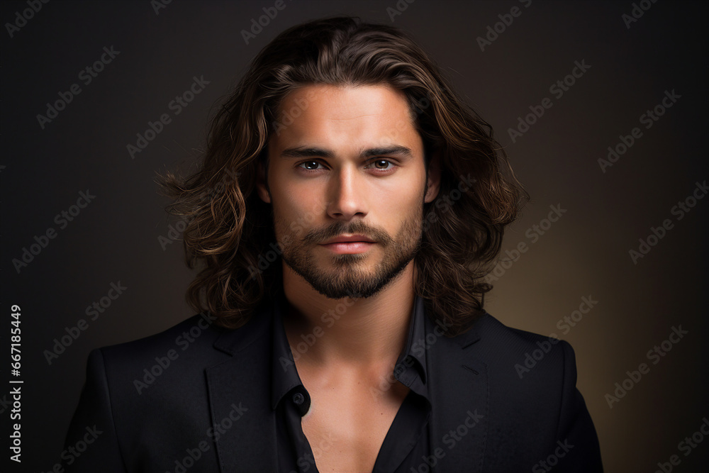 Photography of a nice groomed man created with generative ai isolated on dark grey background Photography of a nice groomed man created with generative ai isolated on dark grey background