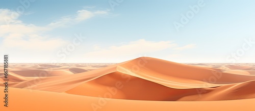 Desertification in Morocco caused by climate change and overexploitation leading to sand dunes encroaching on land creating an environmental issue © 2rogan
