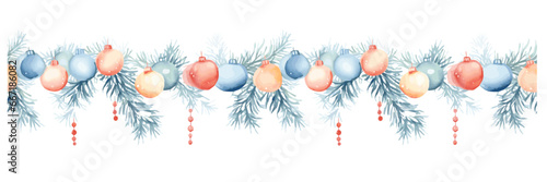 pink and blue christmas garlands