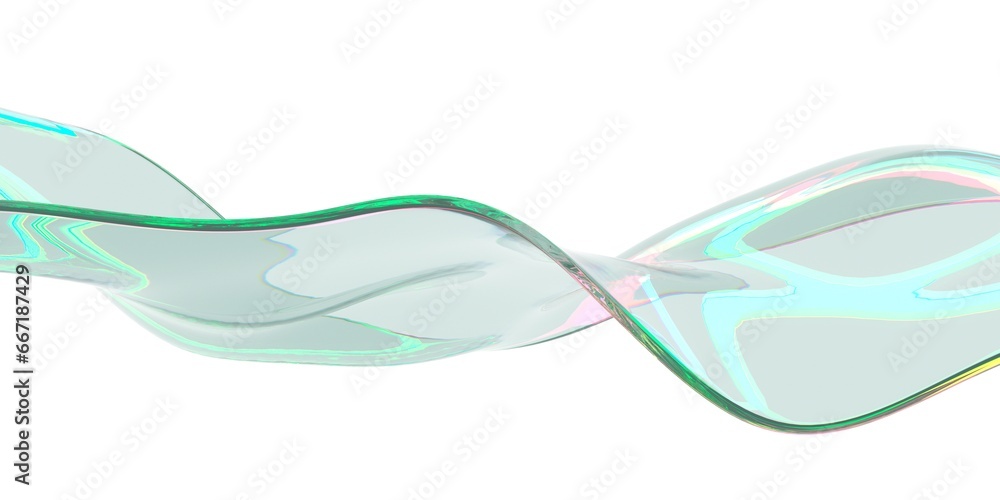 Abstract transparent glass material wavy background