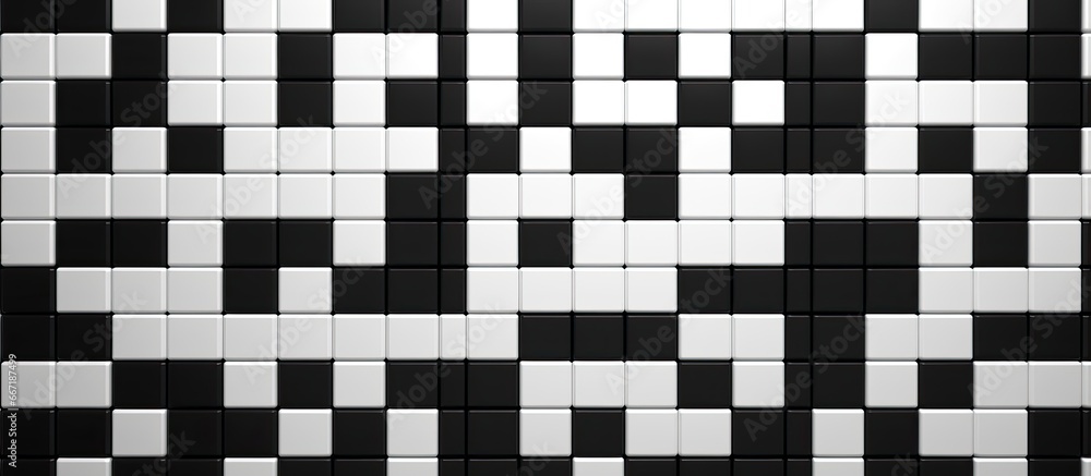 Fototapeta premium Monochrome crossword puzzle requiring solving With copyspace for text