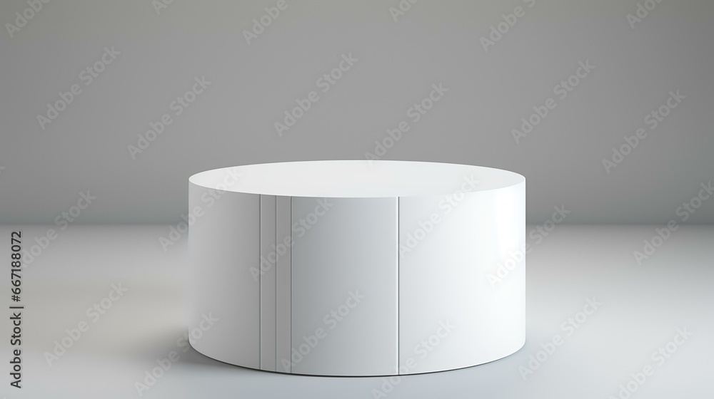 3D white cylinder podium round geometric form 3D white cylinder podium round geometric form