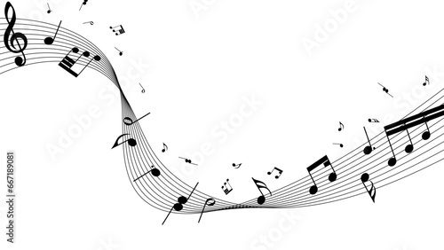 Musical Notes On Lines
