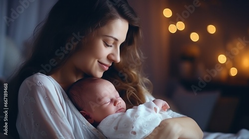 Mother gently touches the baby. Happy, family, growth, pregnancy, enjoyment , newborn, take care, healthcare, tummy, pregnant, growth, pregnancy, stomach