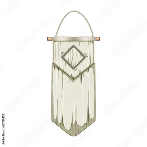 vintage macrame wall hanging cartoon. wood natural, cotton handmade, home decor vintage macrame wall hanging sign. isolated symbol vector illustration