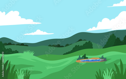 landscape cartoon illustration vector