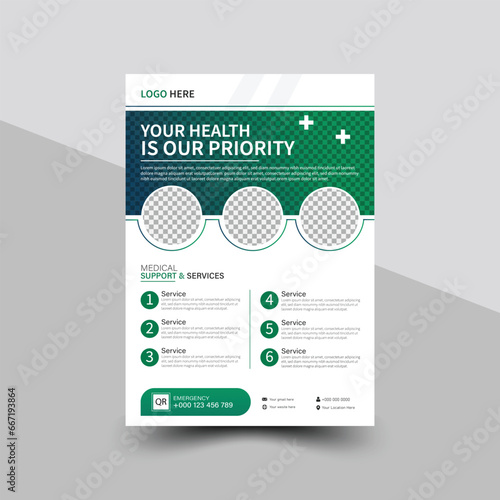 Corporate healthcare and modern medical healthcare flyer or poster template design
