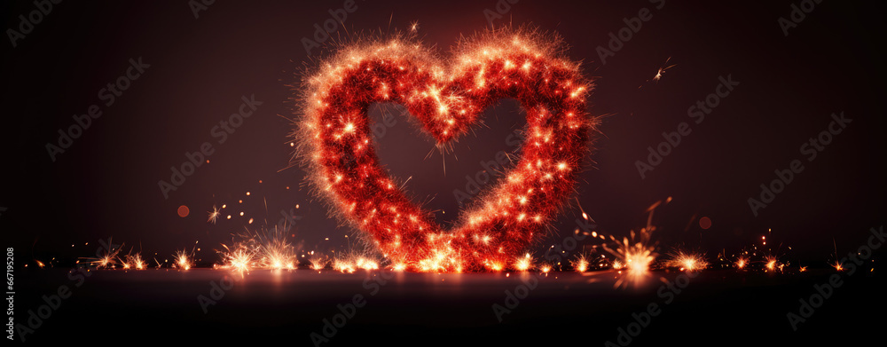 fire heart happy new year, greeting card fire heart happy new year, greeting card