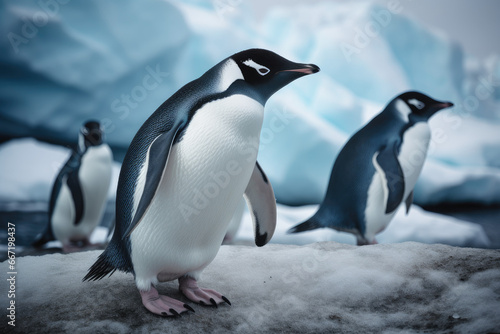 Penguins in the polar regions - Generative AI