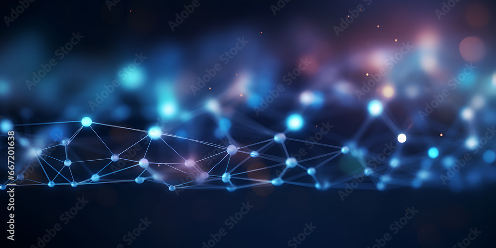 Dynamic wave with connected dots and lines digital wave background Network Technology in Blue Light Futuristic Abstraction Blue technology abstract background of connection network generative AI

  - obrazy, fototapety, plakaty 