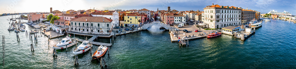 famous old town of chioggia in italy - obrazy, fototapety, plakaty 