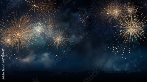 sylvester, fireworks in the night sky