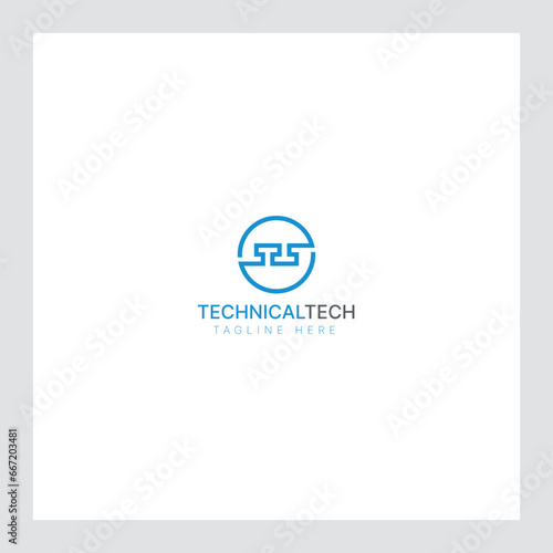 T-letter logo Design in the form of a Hexagons shape and a cube logo with 
Letter monogram designs for corporate identity to business logo (ID: 667203481)