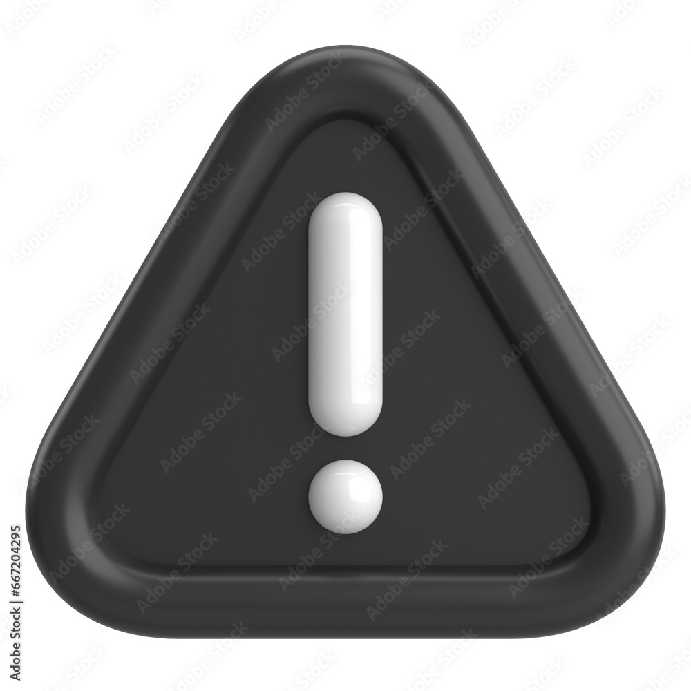 Warning sign. Exclamation mark. 3D illustration. Warning sign. Exclamation mark. 3D illustration.