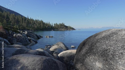 Amazing landscape footage of lake Tahoe daytime summer 