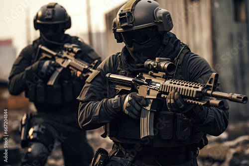 Special Forces Soldiers In Combat Zone, Military Action