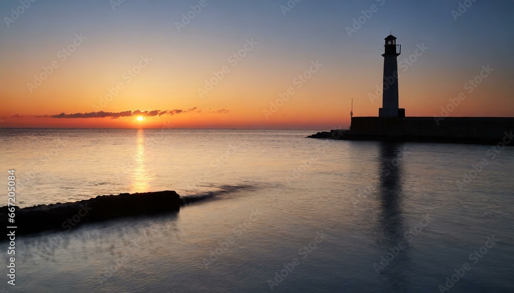 sunrise and lighthouse