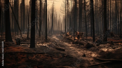 Scorched forest after wildfires © cherezoff