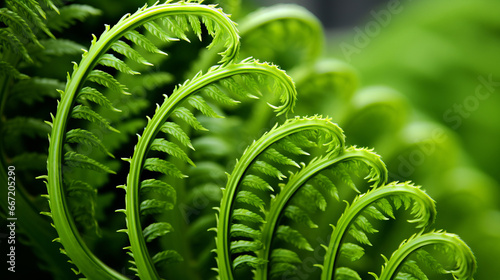 close up of a green fern fronds