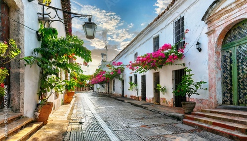 serene street in colonial zone of santo domingo dominican republic