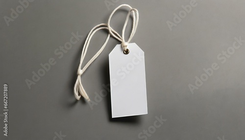 white price tag with string mockup