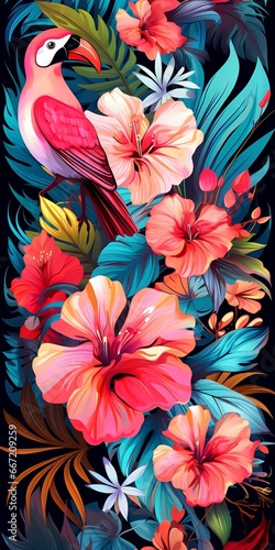 abstract floral background  color vertical illustration of flowers