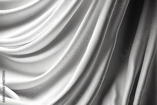 White silk fabric drapes