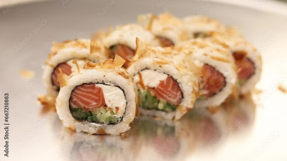 Japanese cuisine. A delicious national Japanese dish. Rolls and sushi Japanese cuisine. A delicious national Japanese dish. Rolls and sushi