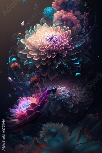 Vintage bouquet of beautiful flowers foral background, baroque old fashion style © DNY3D