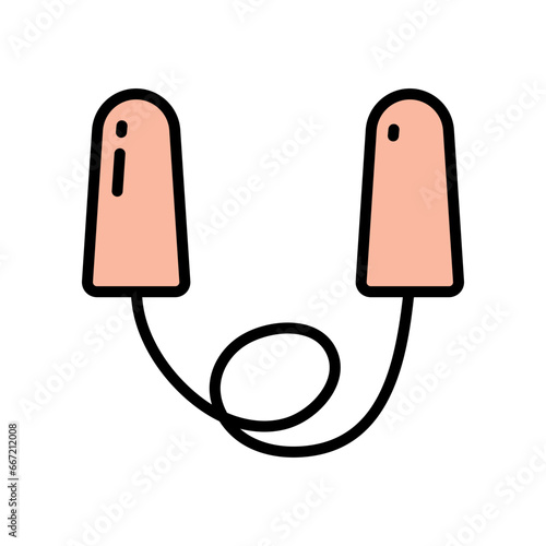 Ear Plug Color Icon Vector Illustration