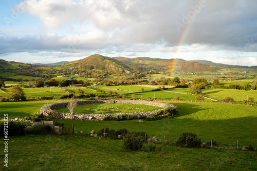 Drumena Cashel in County Down, Northern Ireland. An ancient walled fortified homestead of the early Christian period.