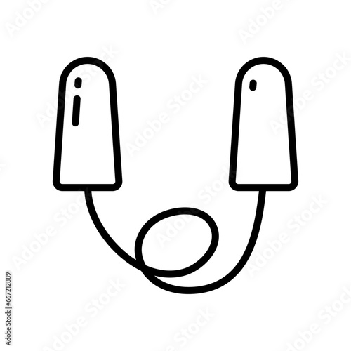 Ear Plug Outline Icon Vector Illustration