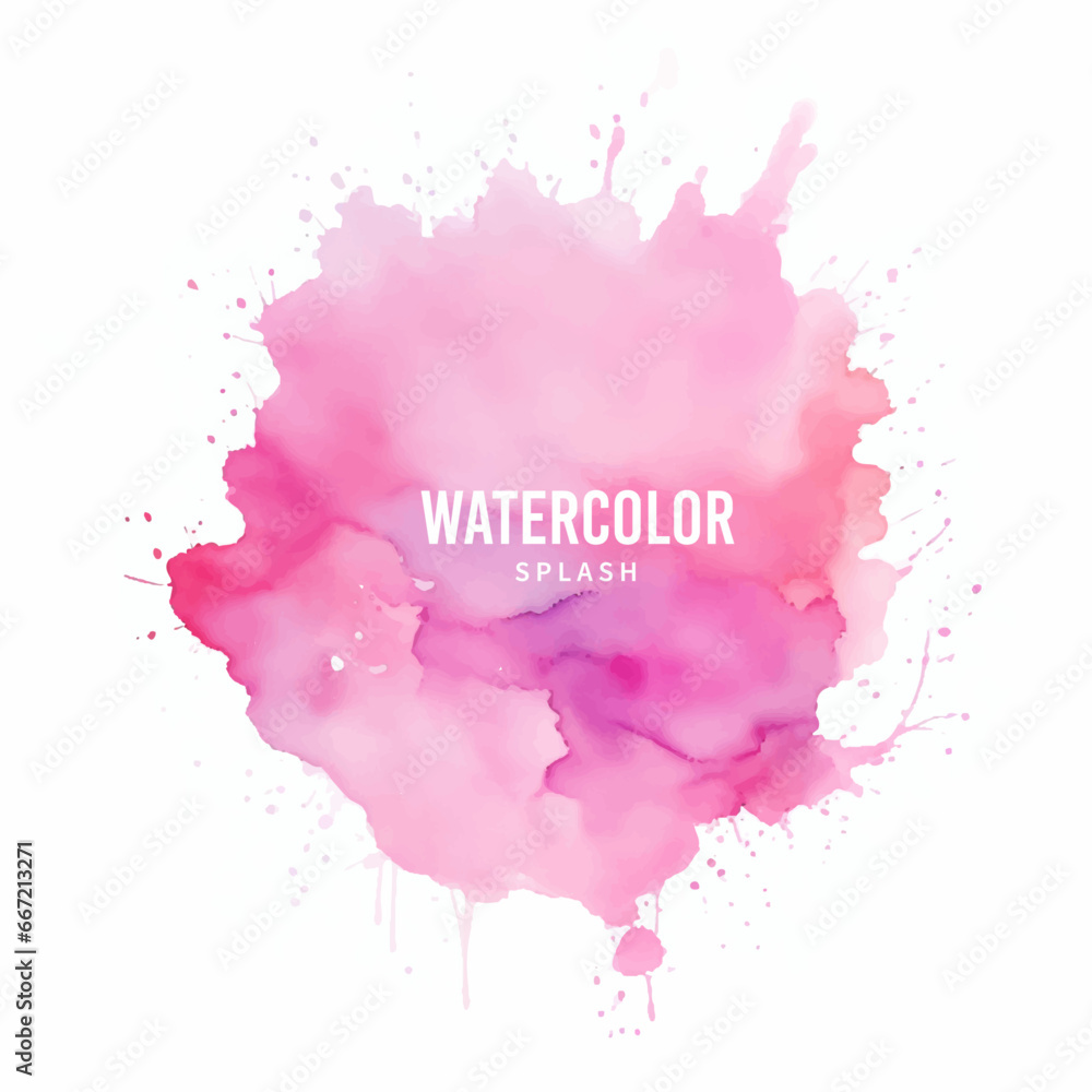 Abstract watercolor background with splashes, Pink splashes watercolor
