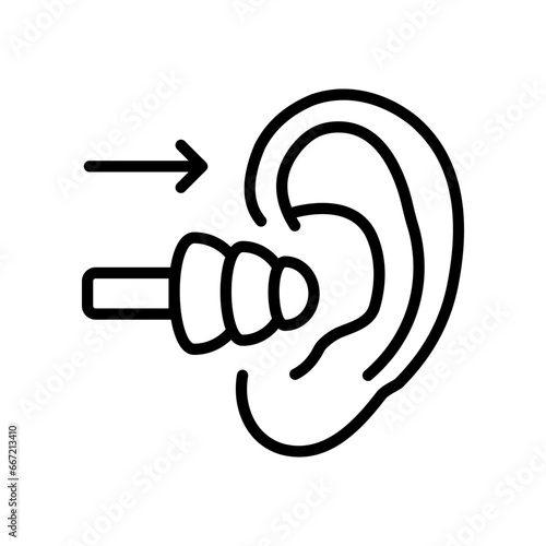 Ear Plug For Sleeping Icon Vector. Hearing Impairment Icon Vector. Outline Hearing Impairment Sign