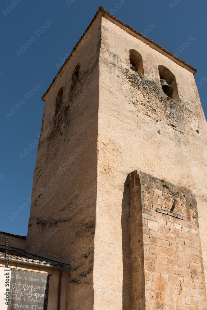 Tower of Saints Justo and Pastor church. Sepulveda, Spain