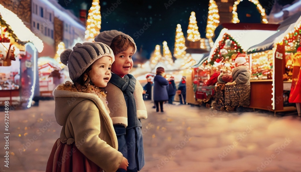 Obraz premium Christmas time with children