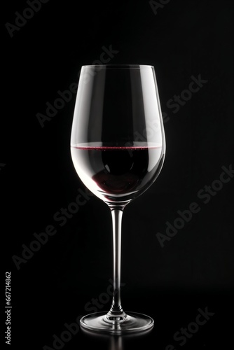 wine glass isolated on black background