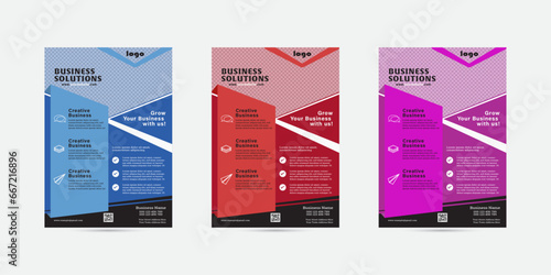 Corporate flyer design with three color combination.