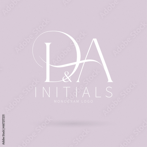 DA Typography Initial Letter Brand Logo, DA letter logo