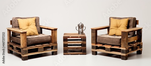 Furniture crafted from reclaimed pallets photo