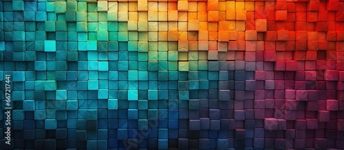 Pixel aesthetic tiled background with multicolored tiles
