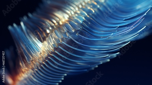 A close-up of the delicate gills of a fish, the lifeline to its aquatic existence.