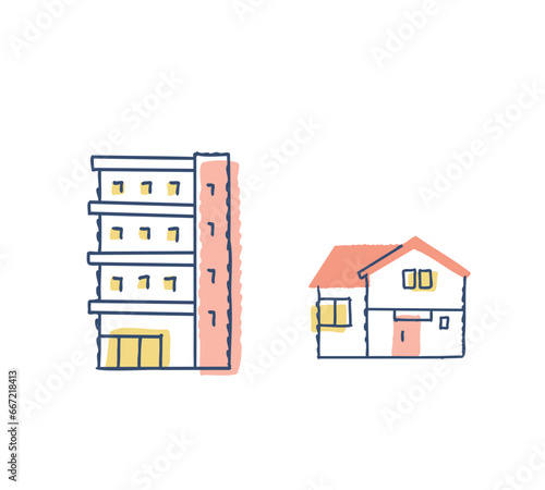 マンションと一軒家