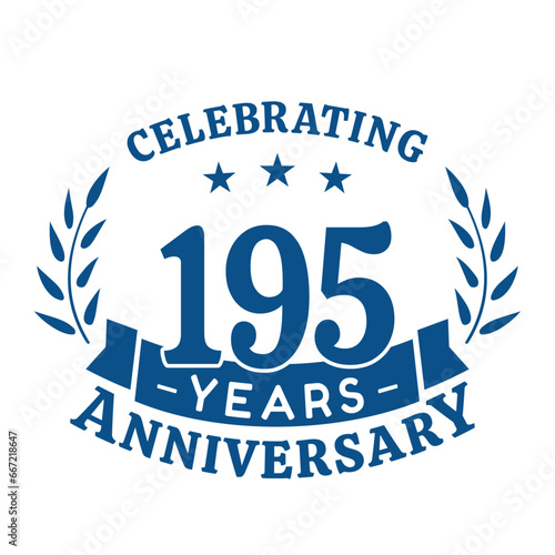 195th anniversary celebration design template. 195 years vector and illustration. photo