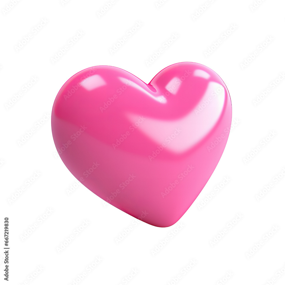 Pink heart 3d clip art