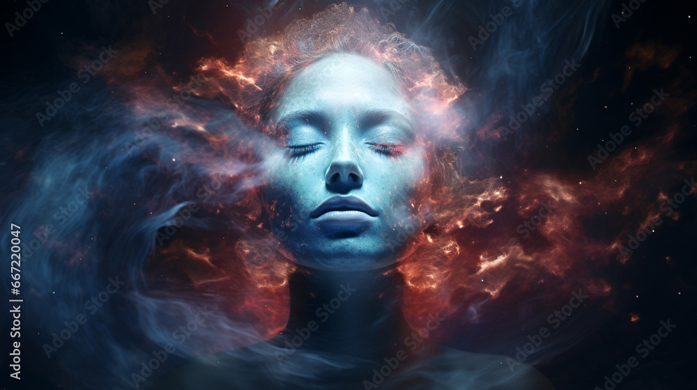 Womens Face in a Nebula Womens Face in a Nebula