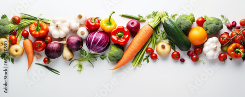 ripe beautiful tasty vegetables on light background banner